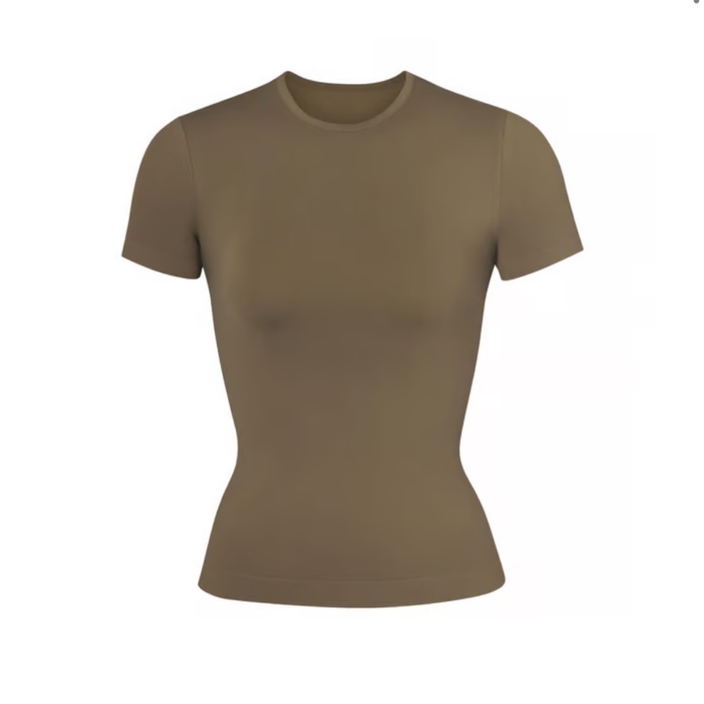 SKIMS soft smoothing t-shirt, army green
